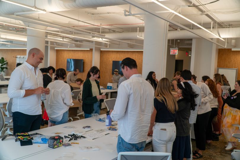  The Maven team prepares care kits during a volunteer day.