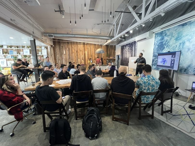 Courier team meeting in the conference room