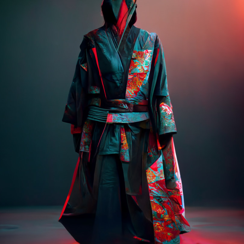 A kimono designed and created by fashion AI.