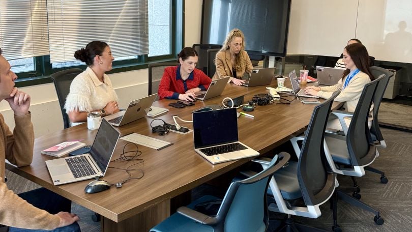 Motorola Solutions employees at an AI training day. 