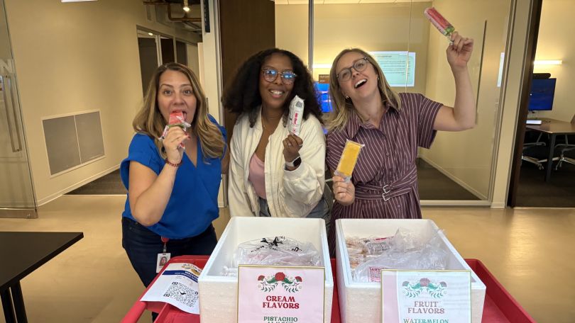 A group of Grubhub employees at an ERG event. 