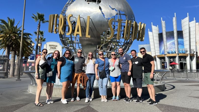 Huntress team members at Universal Studios for the company’s closing event at Summer Summit.