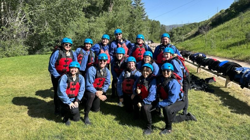 ADM team whitewater rafting in Snomass, Colorado, in the summer of 2024.