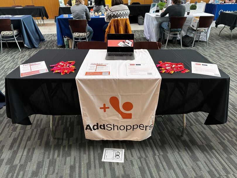 addshoppers table at industry event