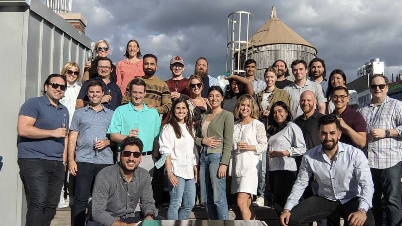 The Nayya team smiles for a group photo outside