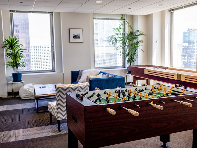 The game room at Productie Edge’s office