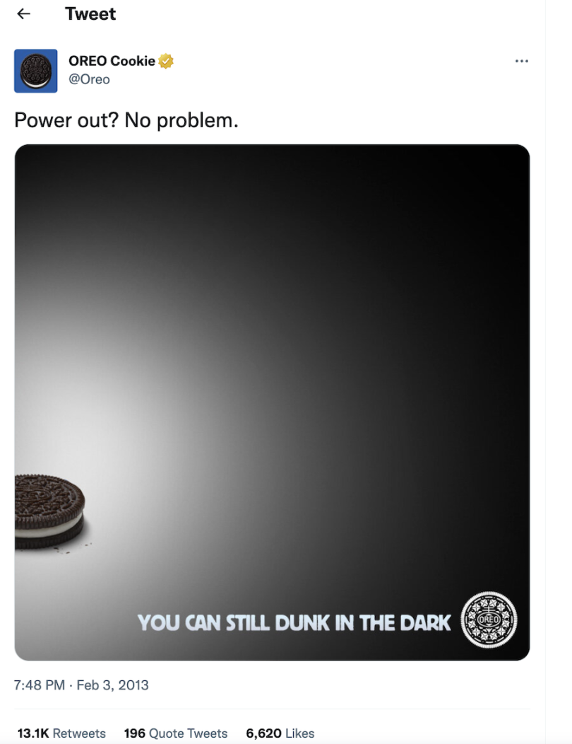 Oreo dunk in the dark tweet