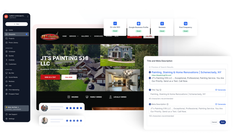 An image depicting a website that was made for a customer using Topline Pro’s platform