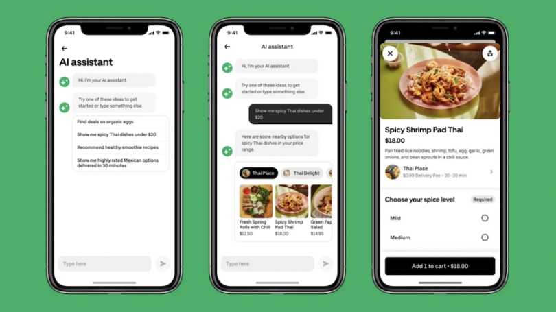 Uber Eats' AI chatbot