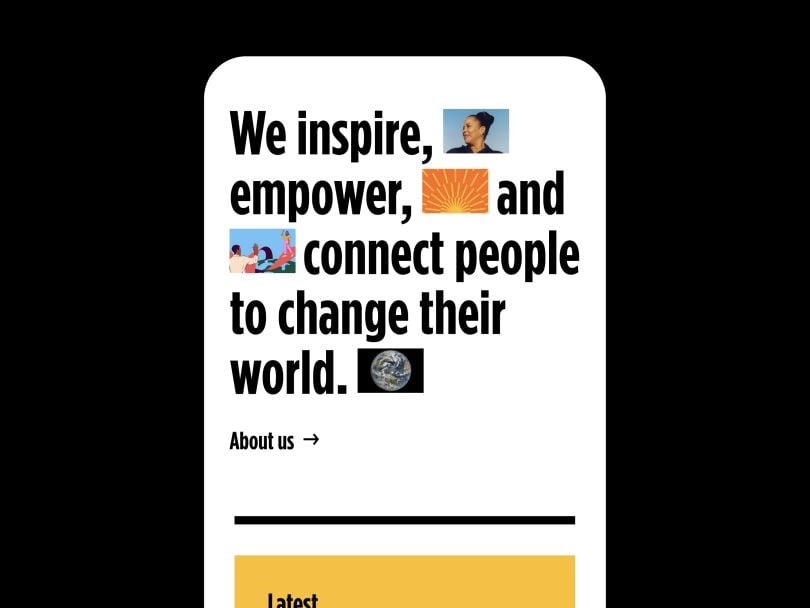 A screen of the rebranded Obama.org’s mission statement, shown in mobile view.