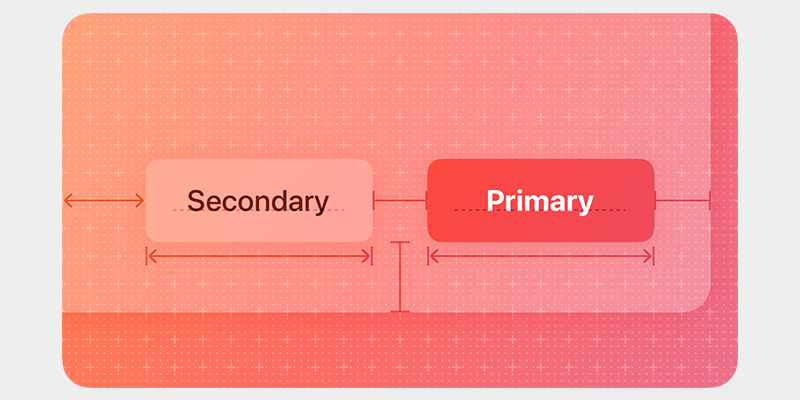 UI buttons designed using Apple's design system.