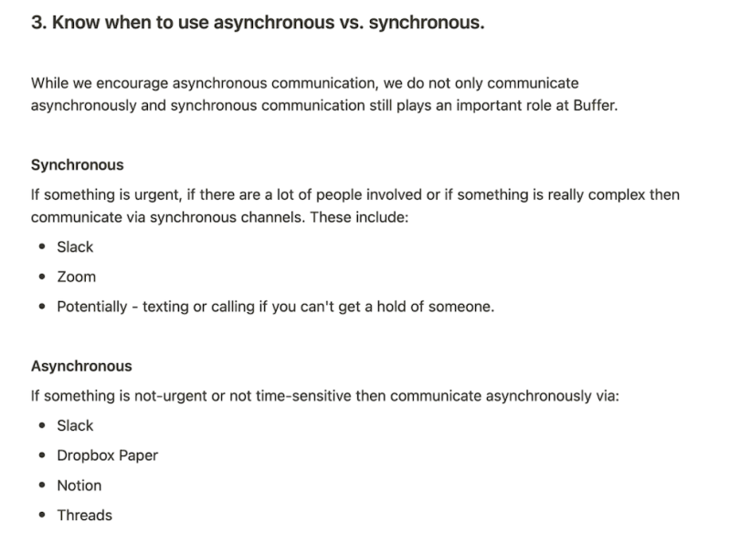 A discussion of asynchronous vs. synchronous communication methods