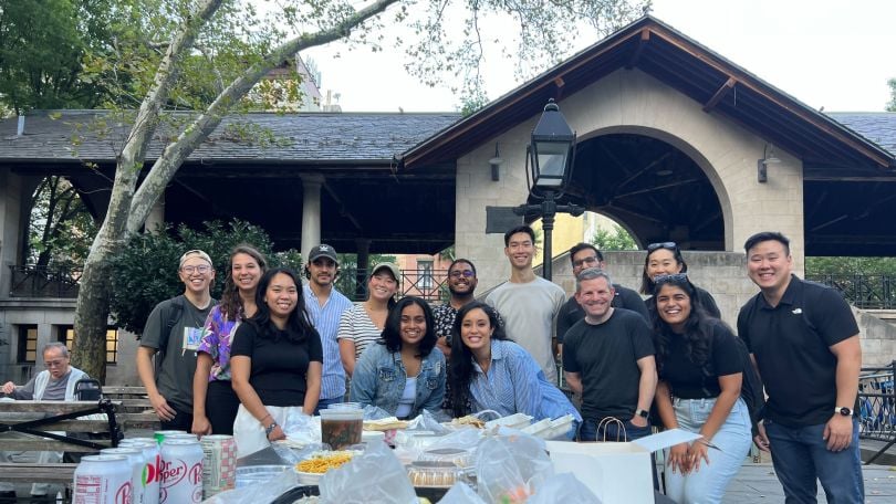 Group photo of Harry’s team members at a Chinatown food crawl organized by H’API.