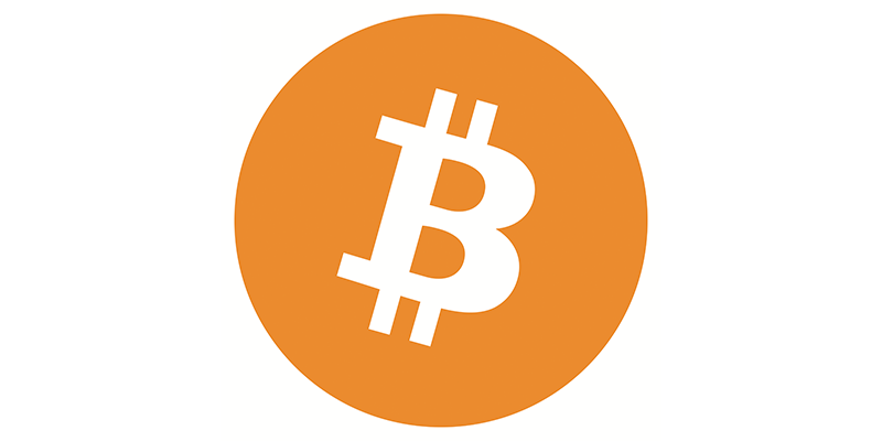 The Bitcoin cryptocurrency logo.