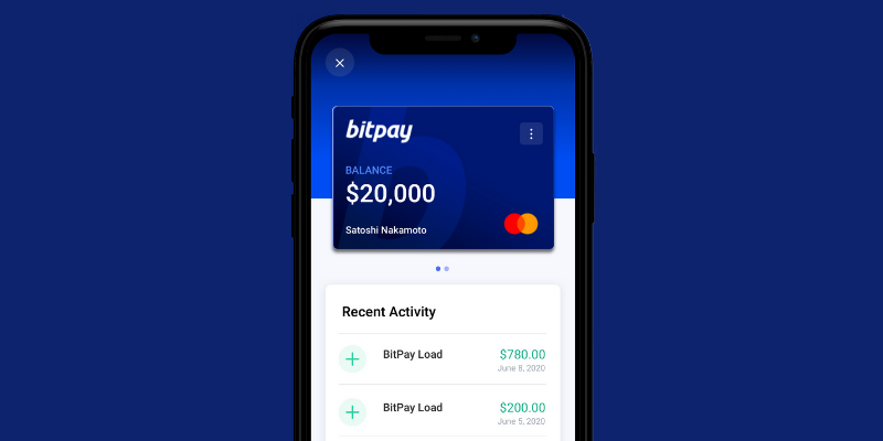 Screenshot of the Bitpay website.