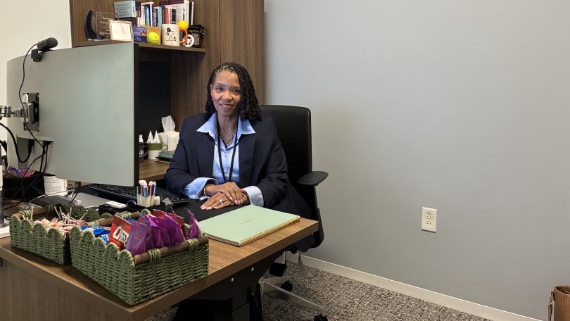 A cargill employee at their desk