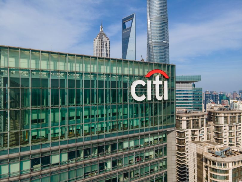 Citi logo sign on skyscraper building