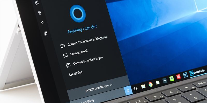 Cortana displayed on a laptop device.