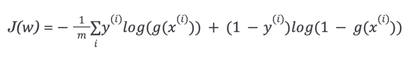 Cost function for logistic regression.