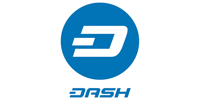 The Dash cryptocurrency logo.