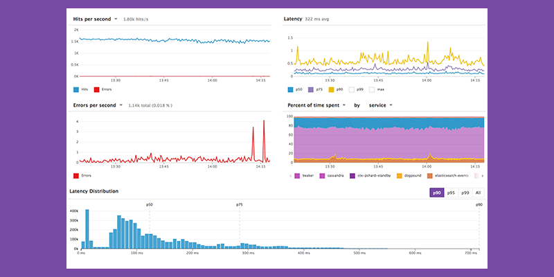 A screenshot of Datadog's Application Performance Monitoring Tool.