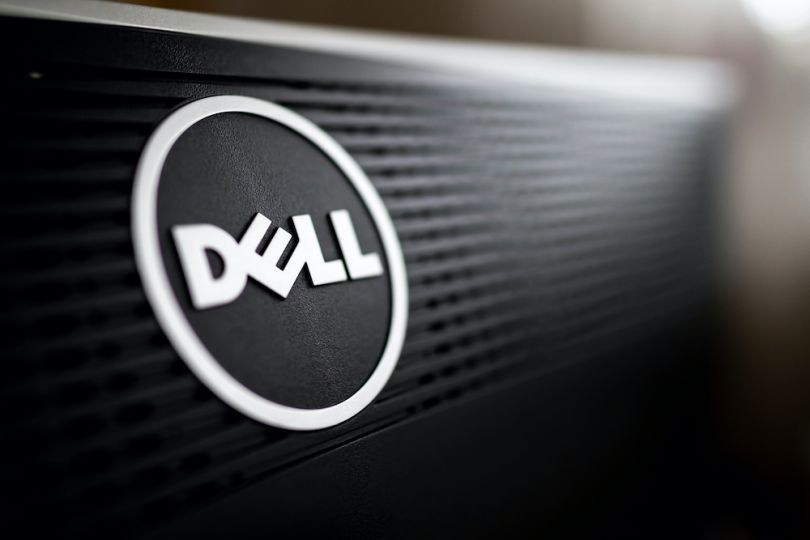 Dell logo on a computer