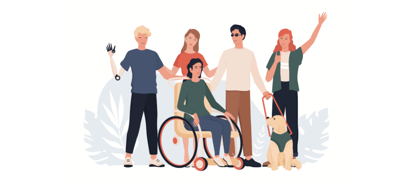 A group of people living in a world without ableist attitudes.