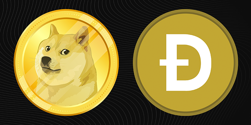 The Dogecoin cryptocurrency logo.