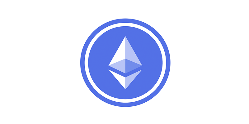 The Ethereum cryptocurrency logo.