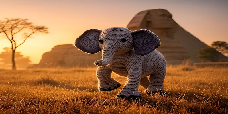 Grok generated image of toy elephant. 