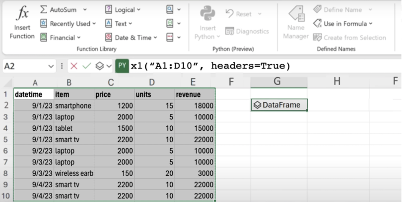 You can now use Python in Microsoft Excel