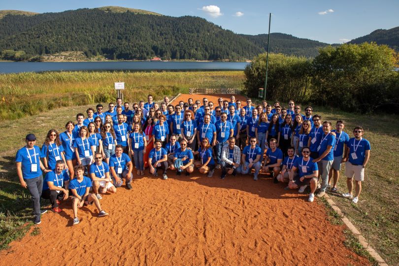 Employees from Logiwa pose for a picture.