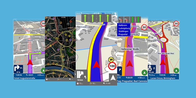 A screenshot of the Mapfactor GPS App.