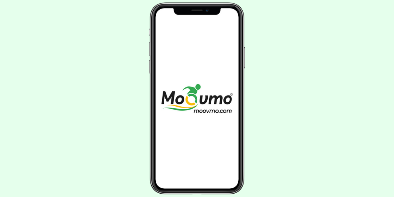 The Moovmo logo in a mobile device.