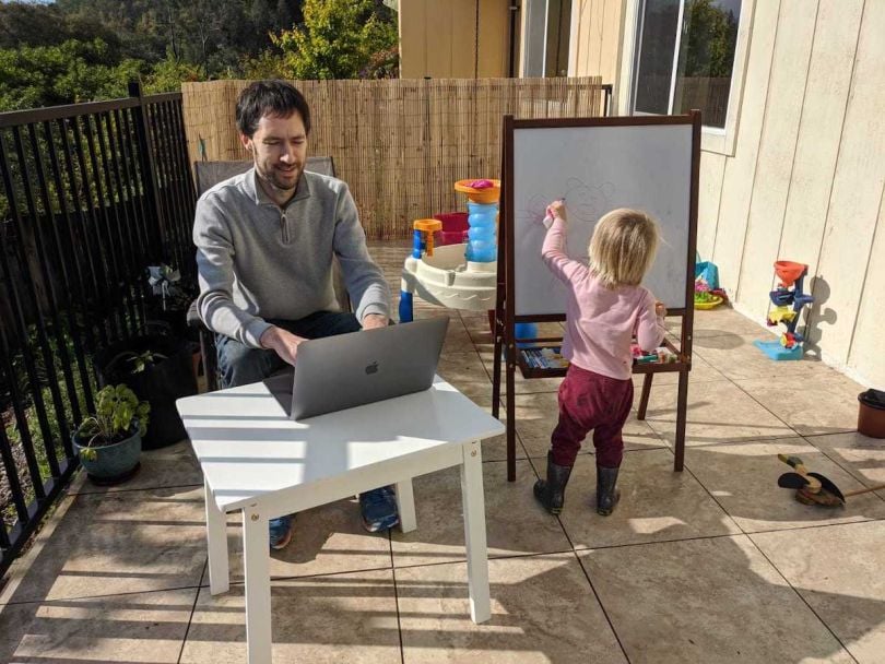 Iain Harlow, Cerego’s VP of Science, with his daughter Klara.