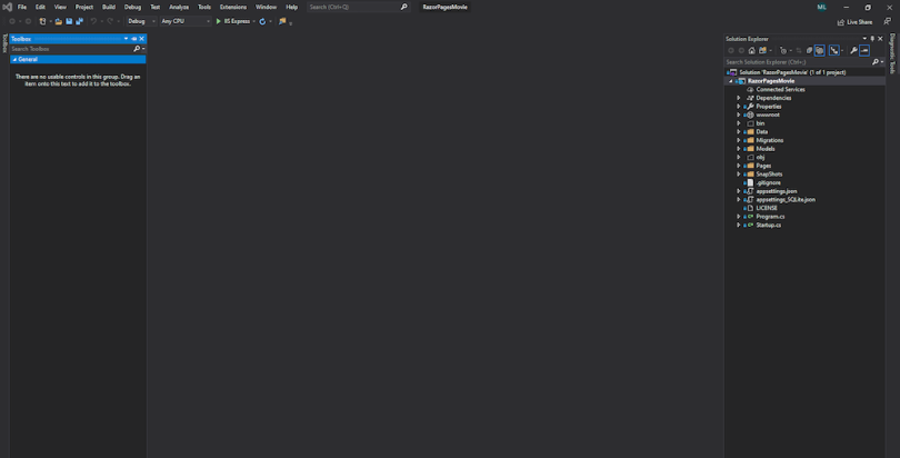 Visual studio screenshot.