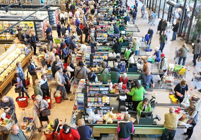 A busy grocery store