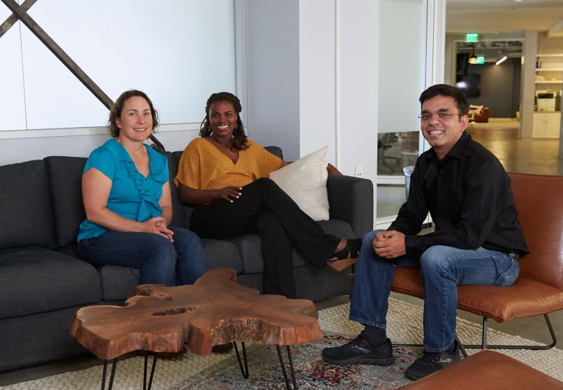 Eskalera co-founders Debra Kadner, Tolonda Tolbert and Roopak Gupta