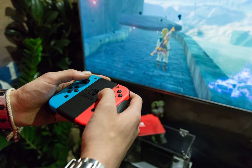 The Nintendo Switch playing Breath of the Wild