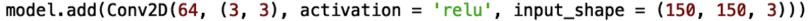 A line of Keras code