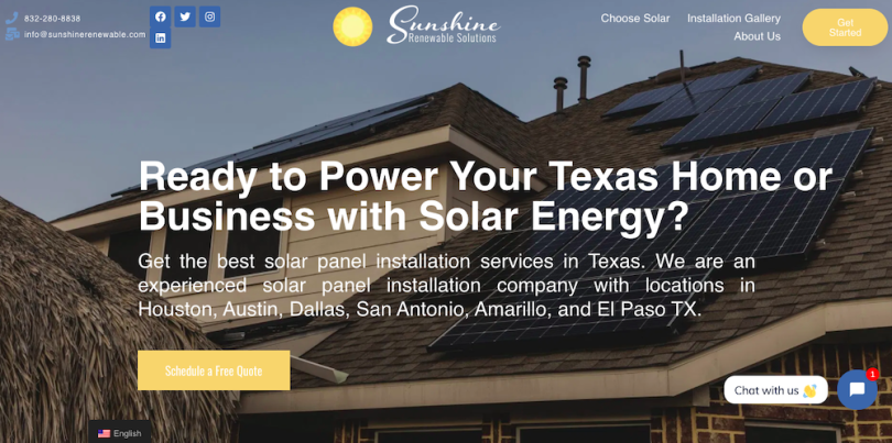 Sunshine Renewable Solutions renewable energy companies Houston