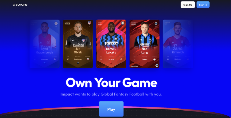Sorare is a fantasy soccer league that offers player