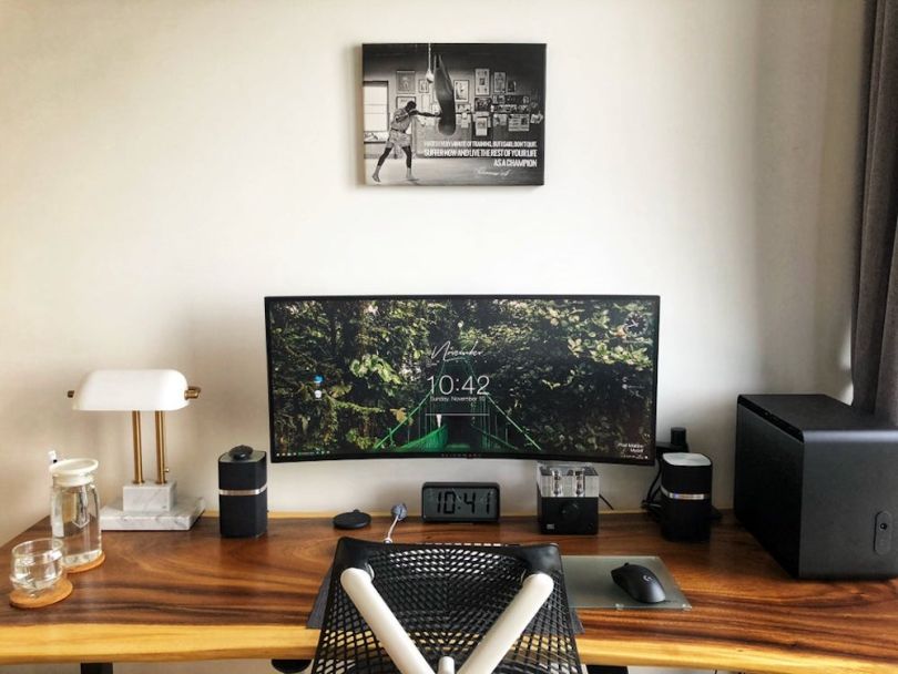 Updated my home office with a new standing desk and deco. More photos in  the comments. : r/battlestations