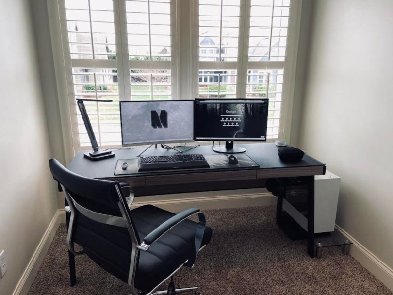 Updated my home office with a new standing desk and deco. More photos in  the comments. : r/battlestations