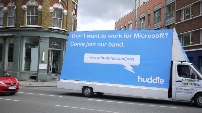 huddle-moving-billboard-recruitment-marketing-example