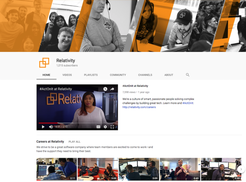 relativity-hq-youtube-social-media-employer-branding-examples