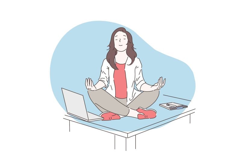 Woman meditating illustration