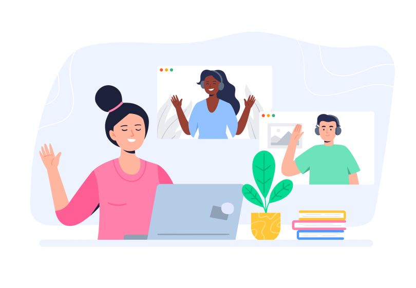 Remote team meeting Illustration