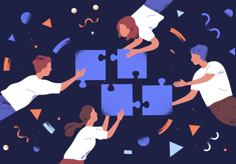 teamwork puzzle illustration