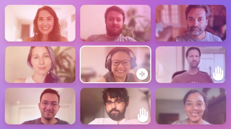 Pex team on remote work video call